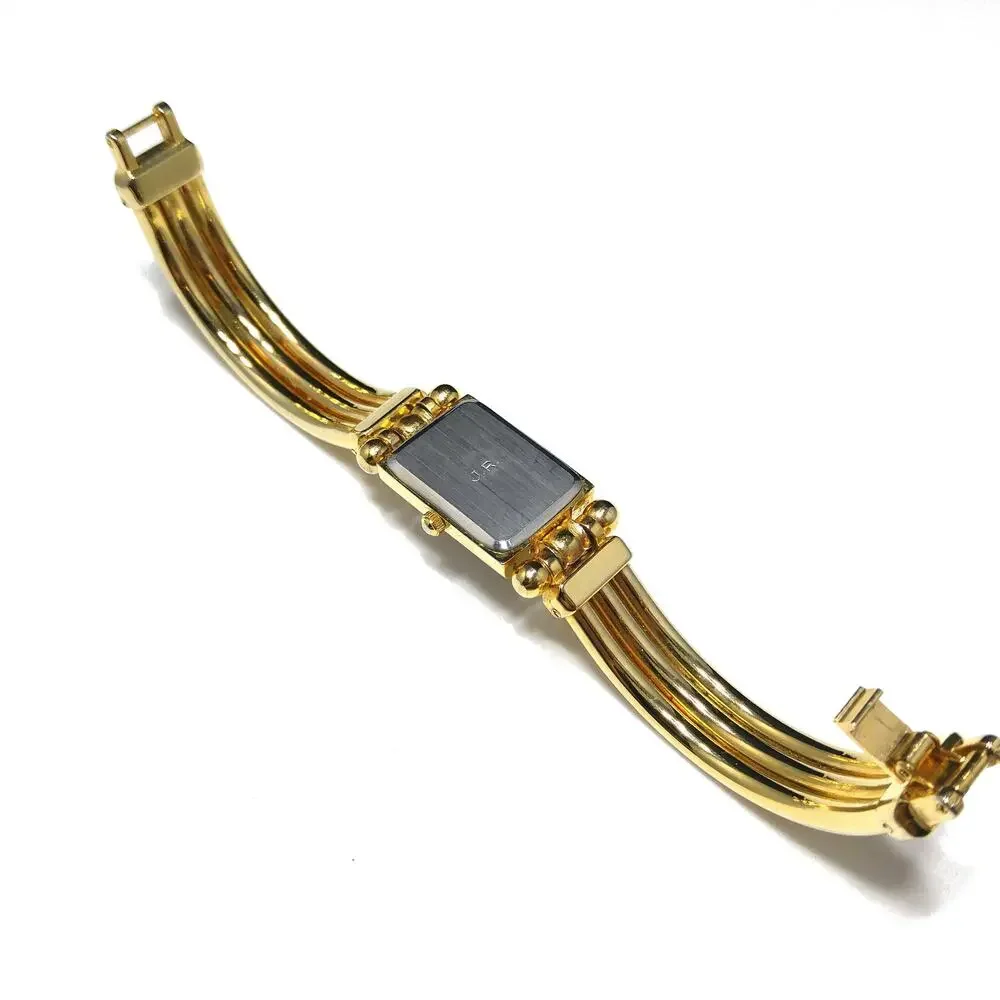 Vintage Joan Rivers Classics Gold Plated Quartz Watch Black Face